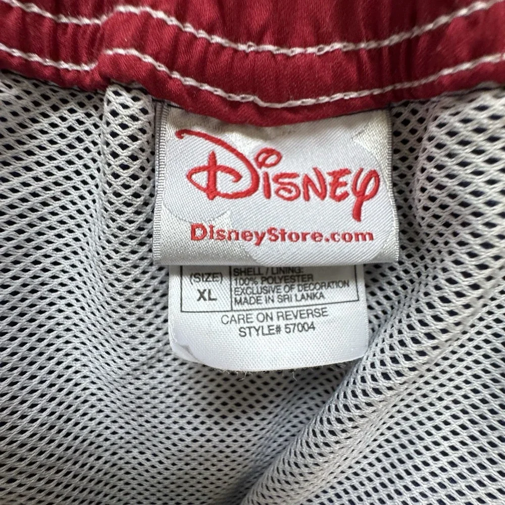 Disney Store Blue Red Mickey Mouse USA Flag Mesh Lined Swim Trunks Men's Size XL